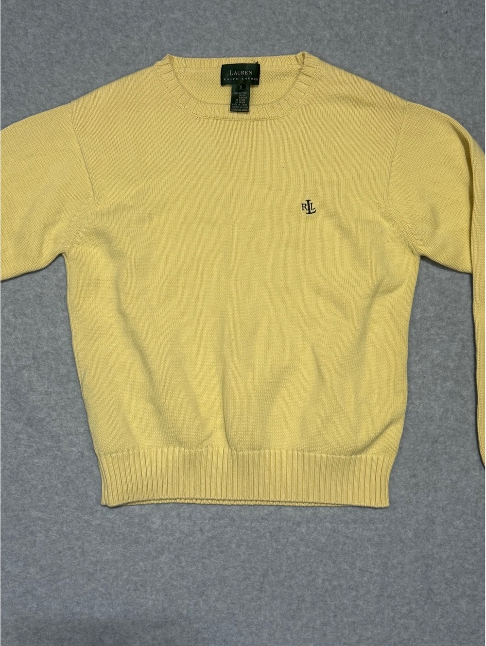 Vintage RLL Ralph Lauren Yellow Cotton Crewneck - Picture 2 of 5